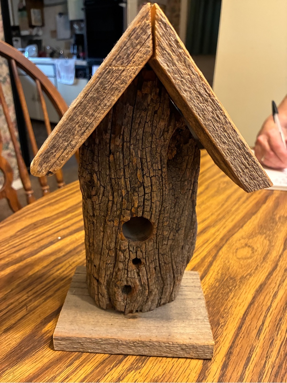 Rustic Reclaimed Wood Birdhouse in Natural Brown 10” x5”
